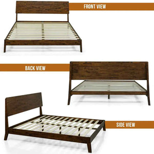 Acacia Serenity Deluxe Wood Platform Bed Frame - Elegant and Durable Design