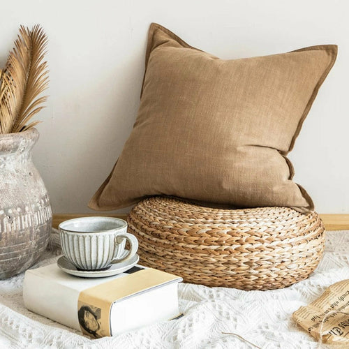 Naturally Dyed Linen Throw Pillow Cover
