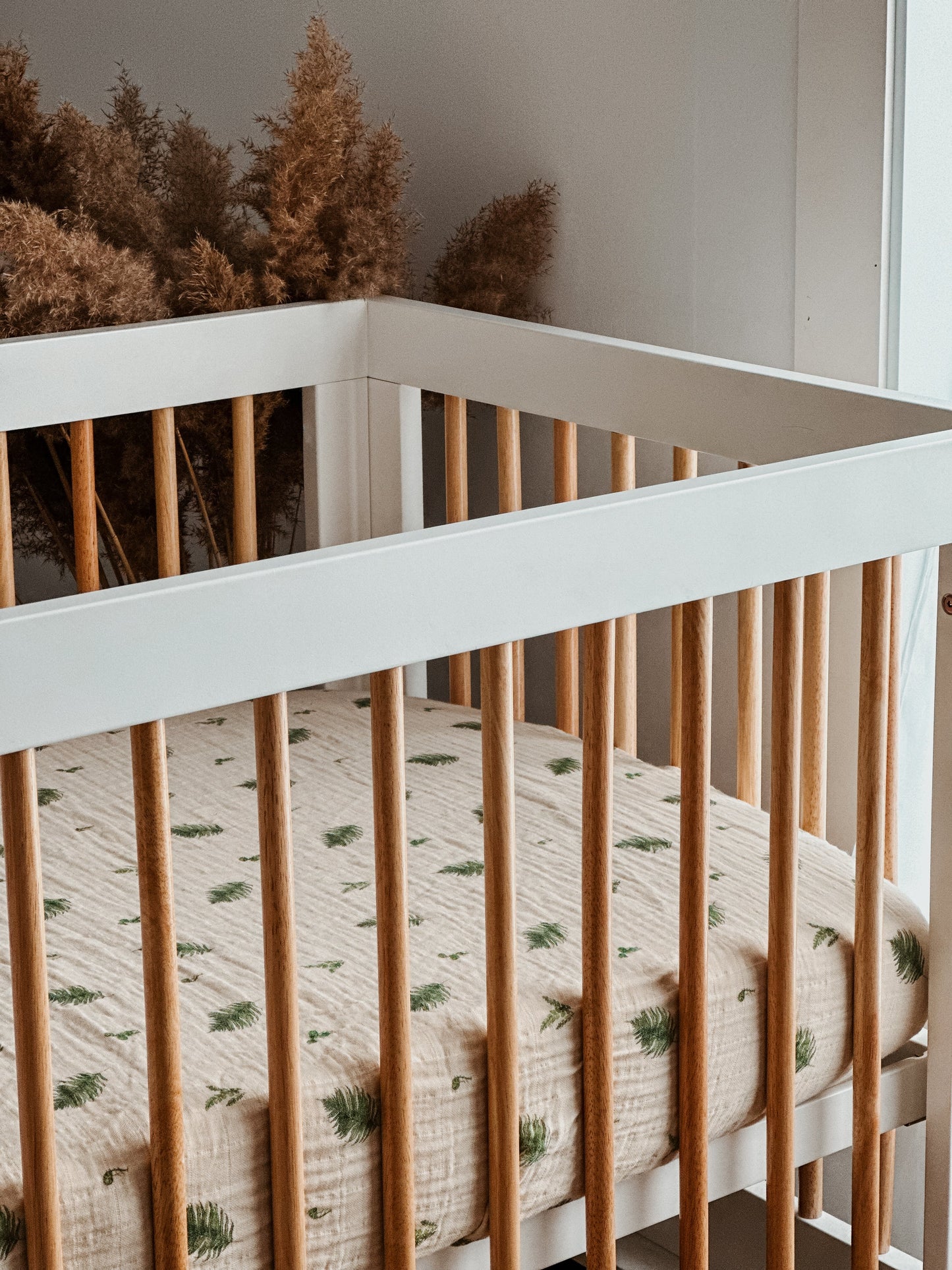 Organic Cotton Muslin Crib Fitted Sheets - Fern