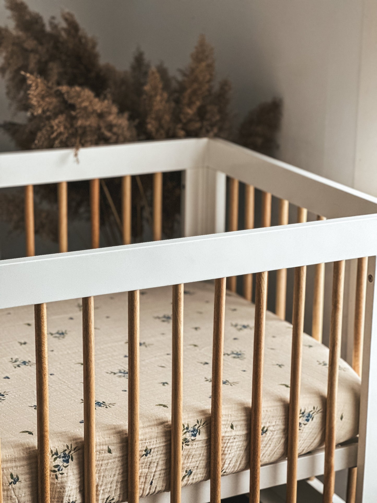 Organic Cotton Muslin Crib Fitted Sheets - Blueberry