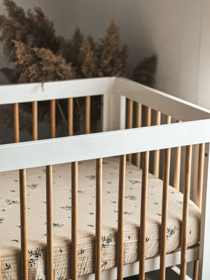 Organic Cotton Muslin Crib Fitted Sheets - Blueberry