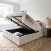 Watkins Platform Tall Headboard Upholstered Storage Bed - Cream