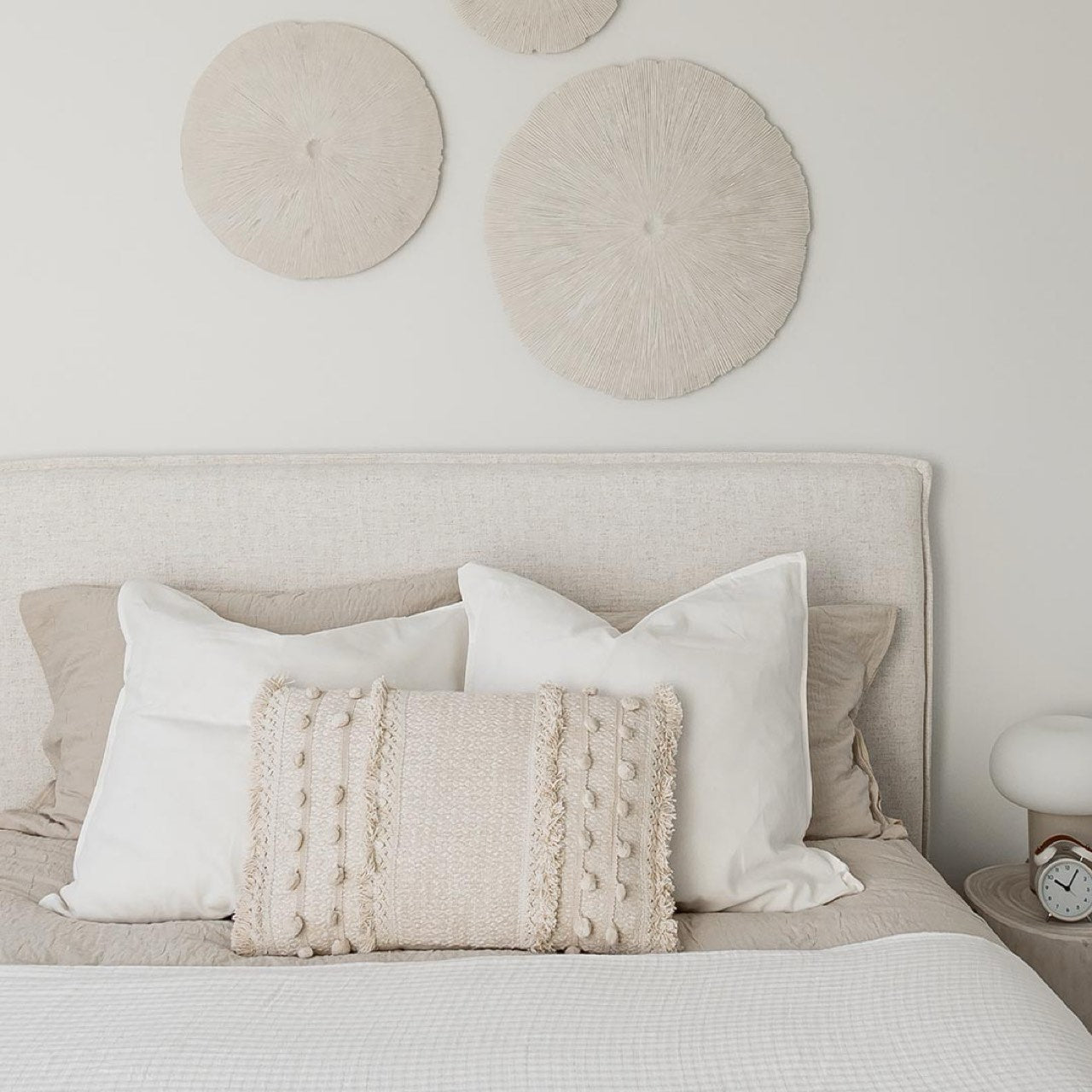 Watkins Platform Tall Headboard Upholstered Storage Bed - Cream