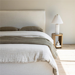 Watkins Platform Tall Headboard Upholstered Storage Bed - Cream