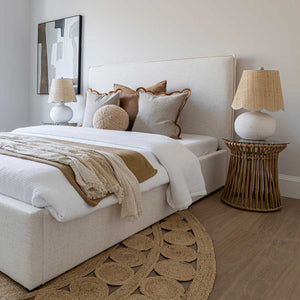Watkins Platform Tall Headboard Upholstered Storage Bed - Cream