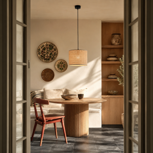 JUTE Natural Woven Pendant Light for Dining Room, Bedroom & Warm Scandinavian Interiors