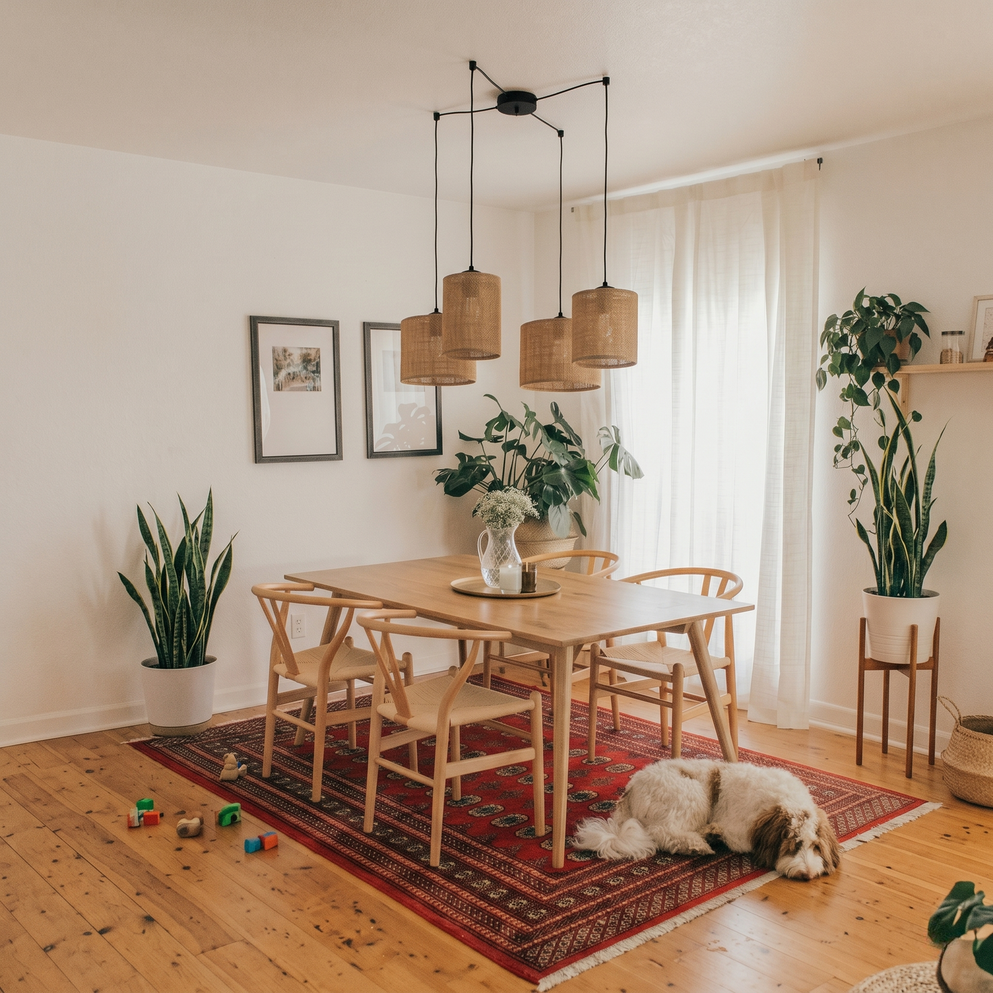 JUTE 4-Light Adjustable Pendant Light for Kitchen Island & Dining Table