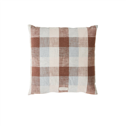 Kyoto Checker Cushion - Dusty Blue