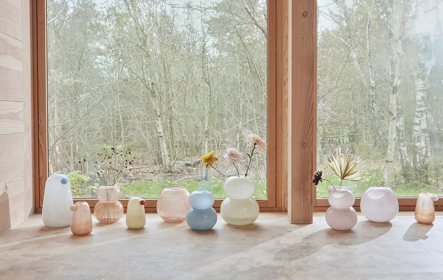 Lasi Vase Small - Taupe - Ø19,5 x H23 cm