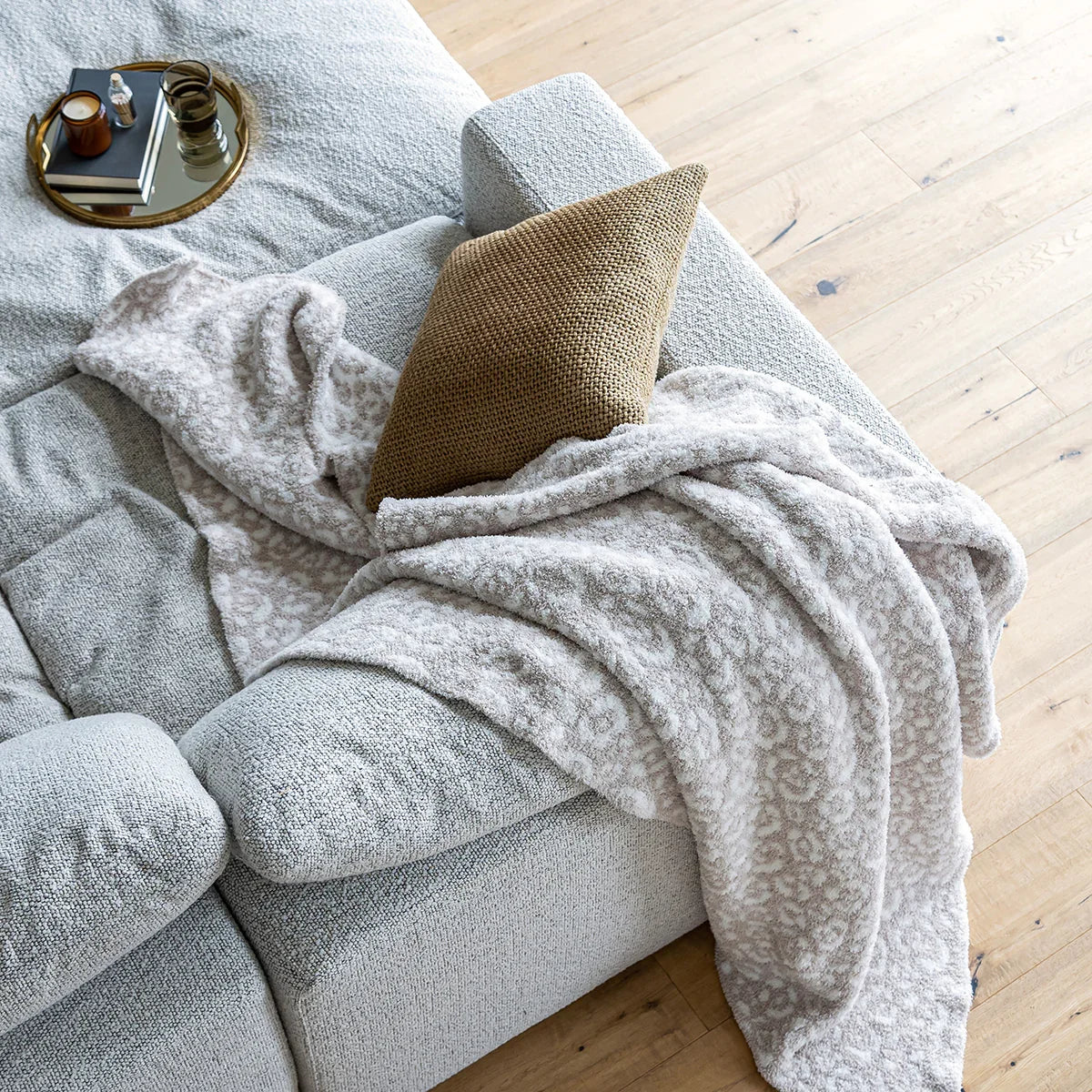 Blushing Beige & White Leopard 2.0 Print Extended Throw