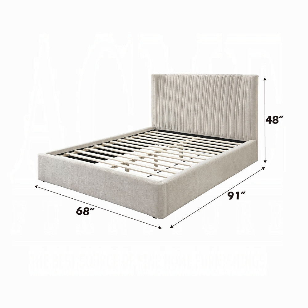 Loren Upholstered Bed - Beige