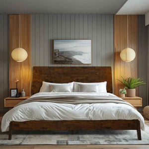 Acacia Serenity Deluxe Wood Platform Bed Frame - Elegant and Durable Design