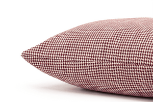Crimson Houndstooth Cushion Cover