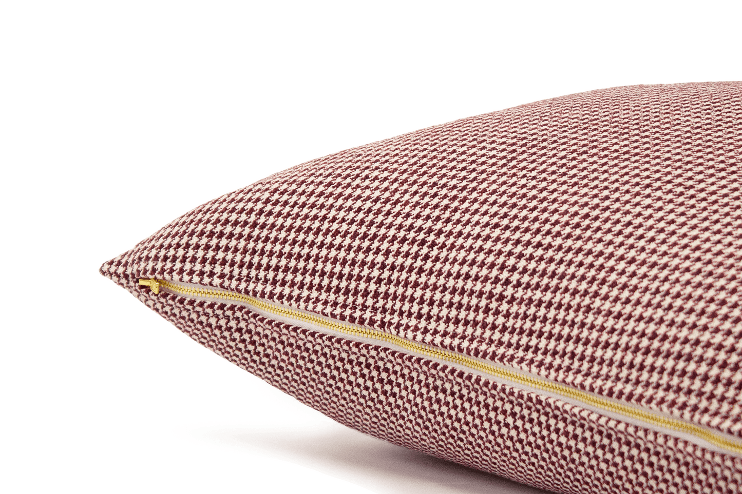 Crimson Houndstooth Cushion Cover