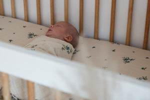 Organic Cotton Muslin Crib Fitted Sheets - Blueberry