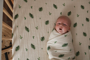 Organic Cotton Muslin Crib Fitted Sheets - Fern