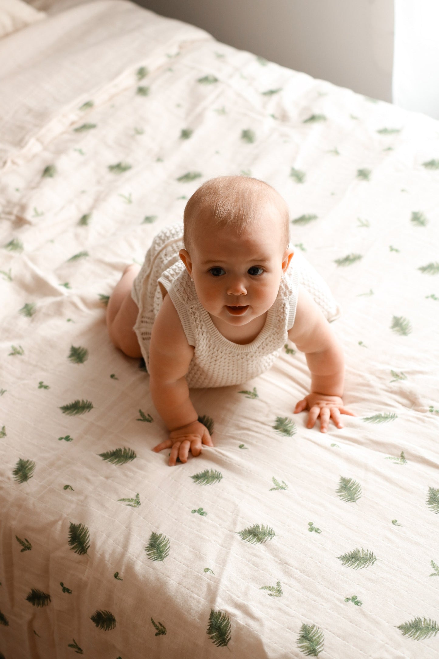 Organic Cotton Muslin Comforter & Pillowcase Set - Fern
