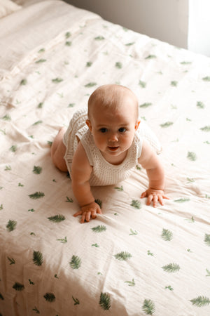 Organic Cotton Muslin Comforter & Pillowcase Set - Fern