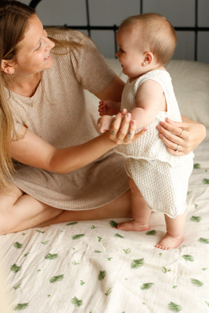 Organic Cotton Muslin Comforter & Pillowcase Set - Fern