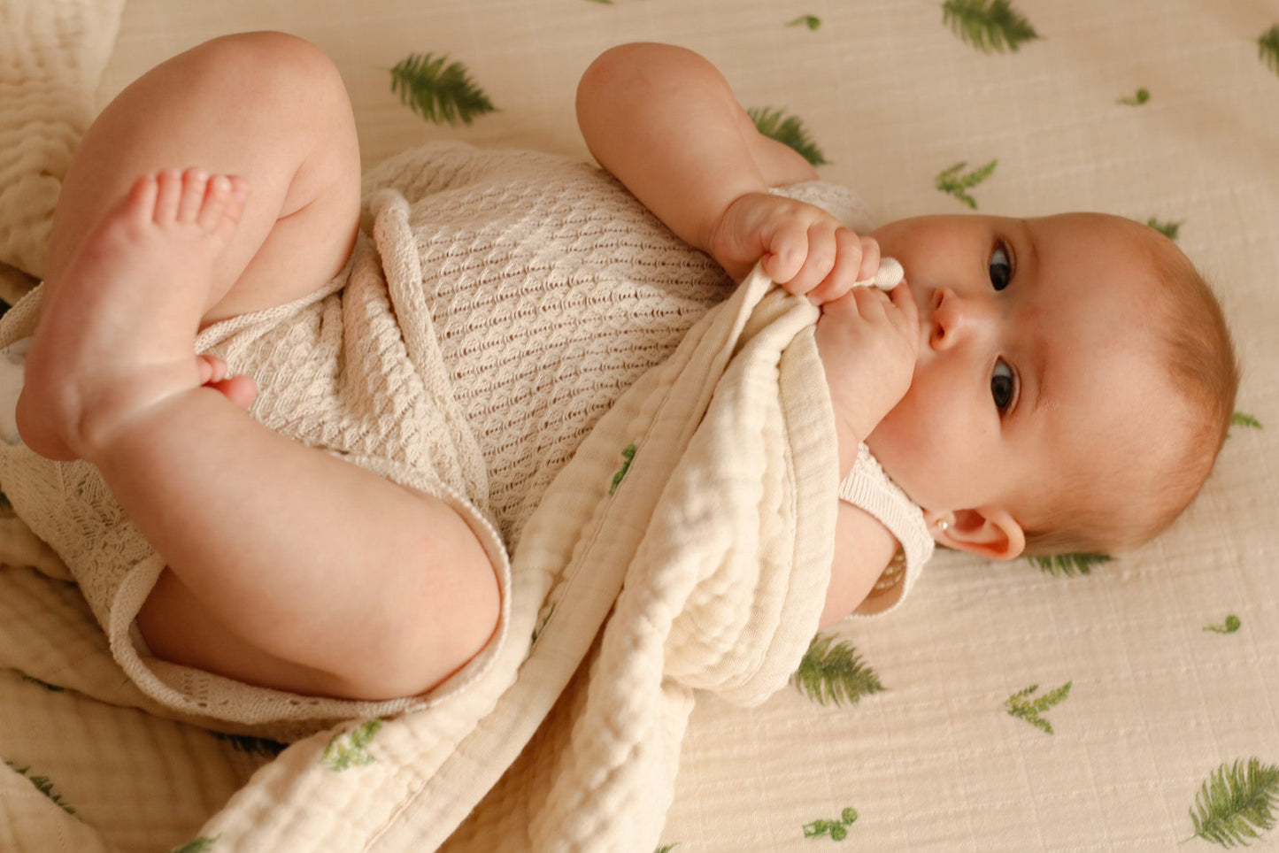 Organic Cotton Muslin Crib Fitted Sheets - Fern