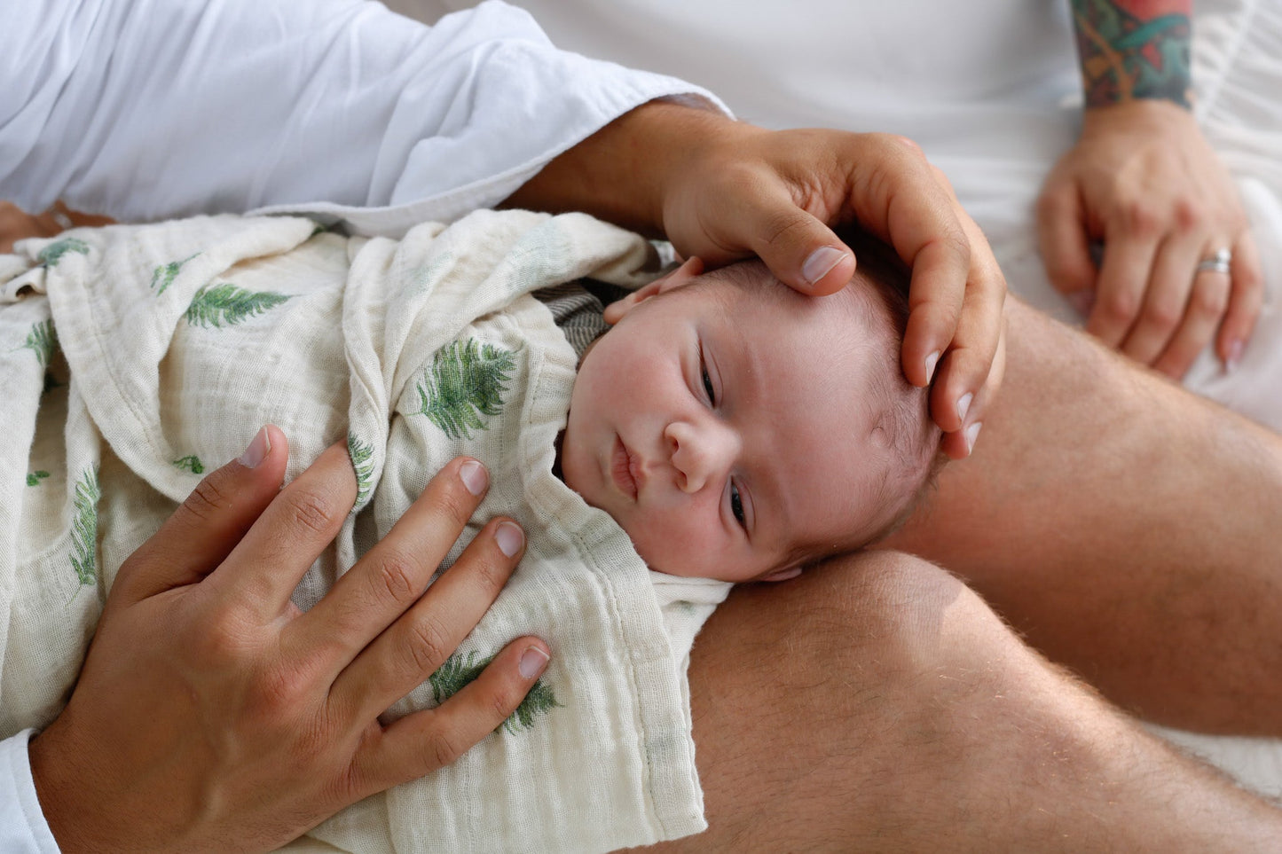 Organic Cotton Muslin Swaddle Blanket - Fern
