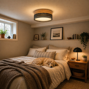 NICOL Scandinavian Flush Mount Ceiling Light for Hallway, Bedroom & Kitchen