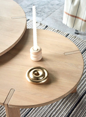 Savi Solid Brass Candleholder - Low
