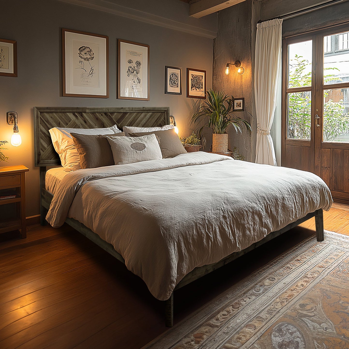 Acacia Sierra Deluxe Solid Wood Bed Frame