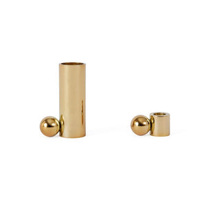 Palloa Candleholder - Low - Brass