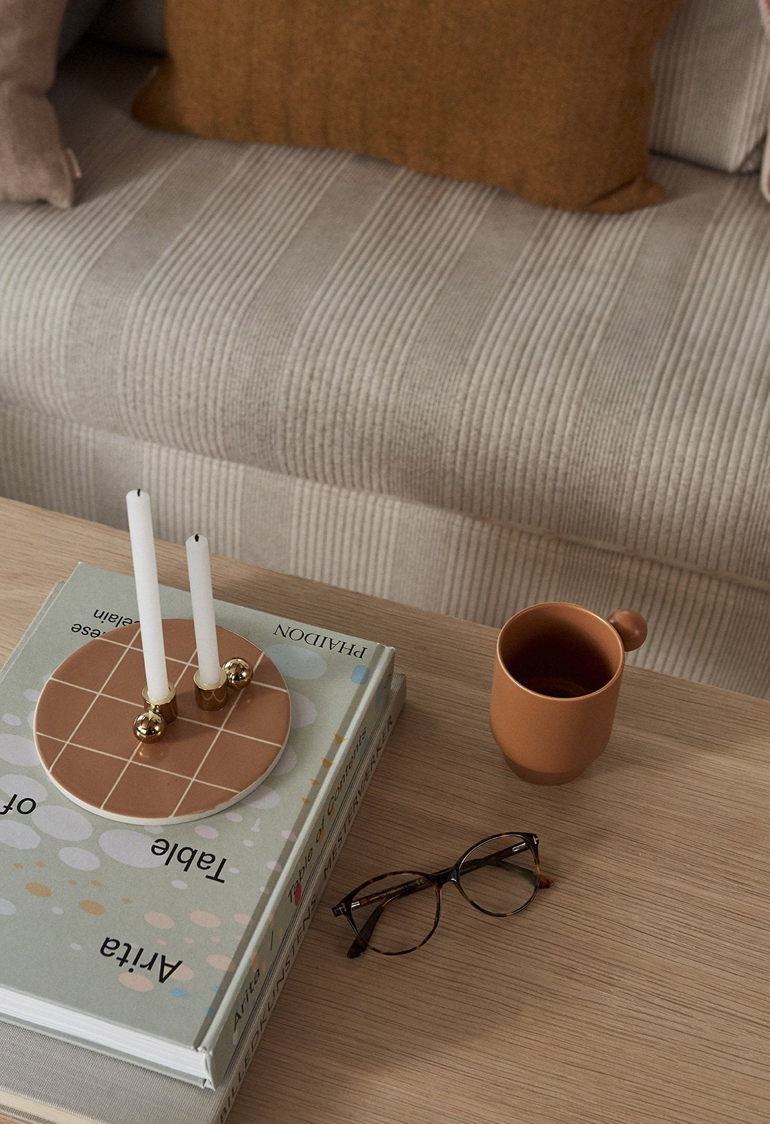 Palloa Candleholder - Low - Brass