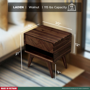 Laden Solid Wood Nightstand