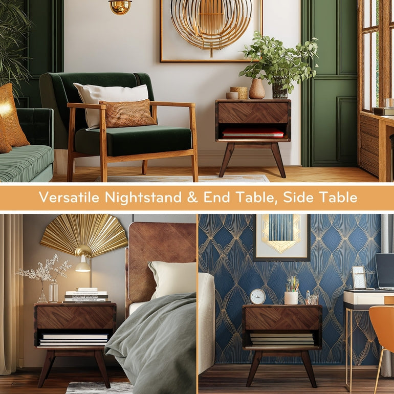Laden Solid Wood Nightstand