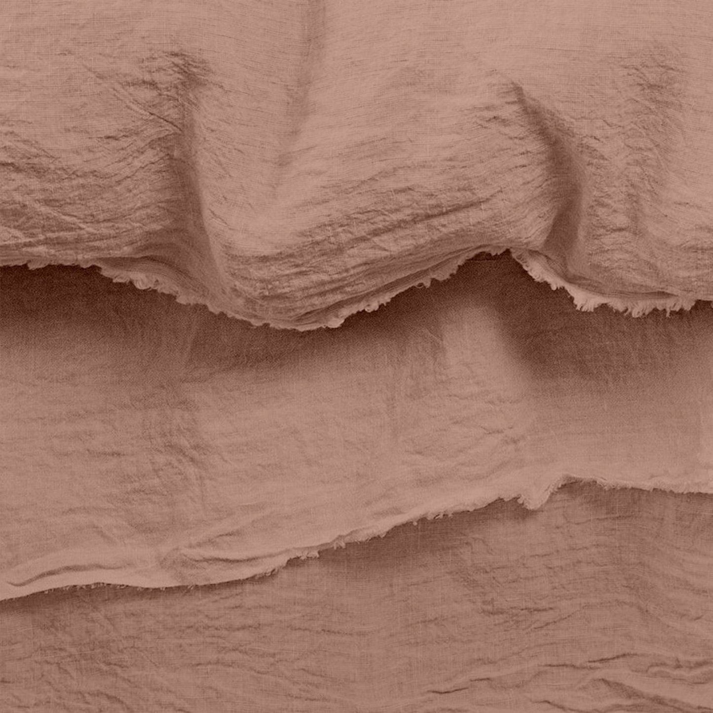 Raw Edged Clay - 100% Pure Linen | Linen Cotton Mix | 3 Piece Duvet Cover Set | 4 Piece Sheet Set | Handmade | Pre-washed | Soft-1