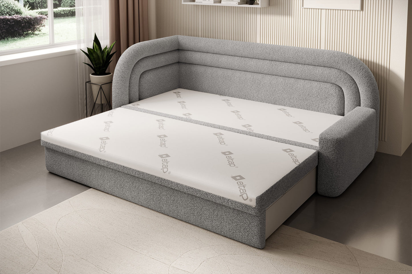 Fabillo Storage Sleeper Sofa - Light Grey