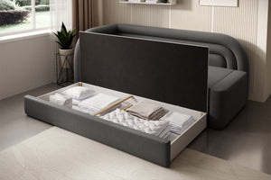 Fabillo Storage Sleeper Sofa - Dark Grey