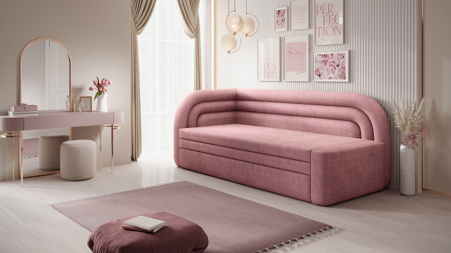 Fabillo Storage Sleeper Sofa - Blush