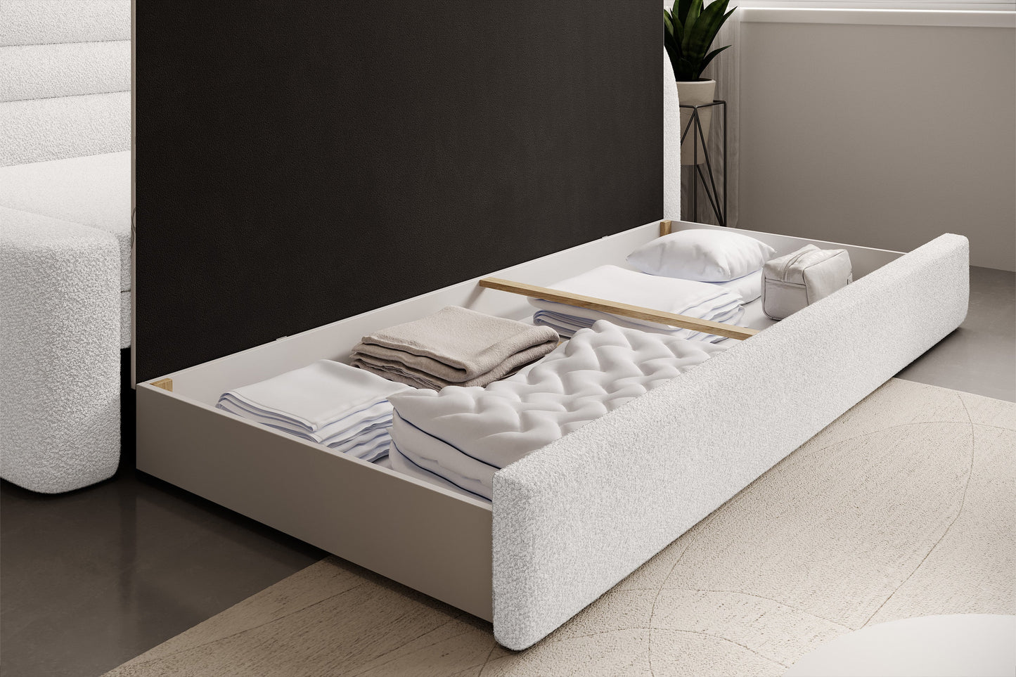 Fabillo Storage Sleeper Sofa - Pearl White