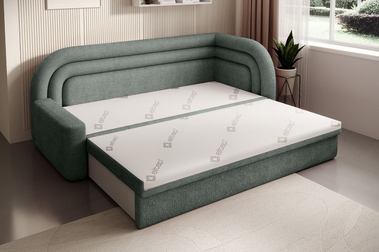 Fabillo Storage Sleeper Sofa - Moss Green