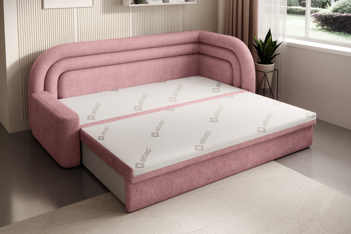 Fabillo Storage Sleeper Sofa - Blush