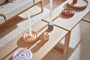 Savi Ceramic Candleholder - Low - Nutmeg