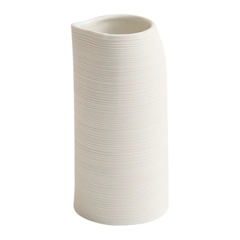 Minimalist Textured Ceramic Cup – 245ml White Modern Drinkware-4