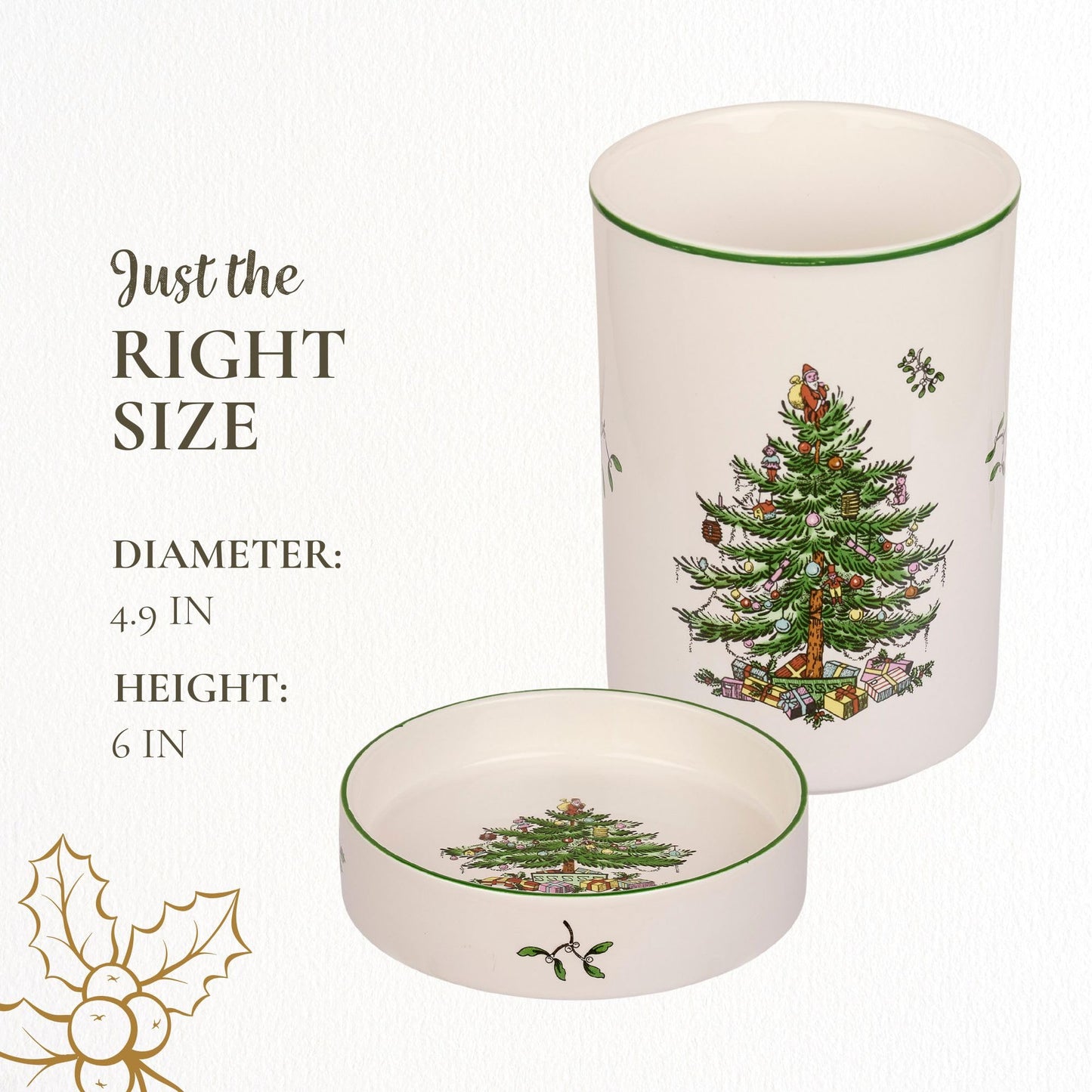 Spode - Christmas Tree |  2Pc Wine Chiller & Coaster Set