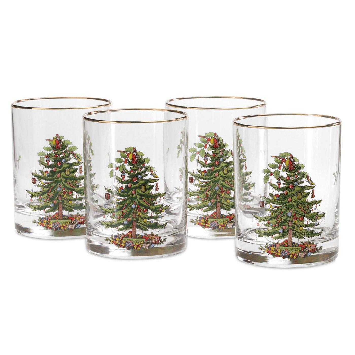 Spode - Christmas Tree - Double Old Fashioned Glasses | 14Oz | Set of 4