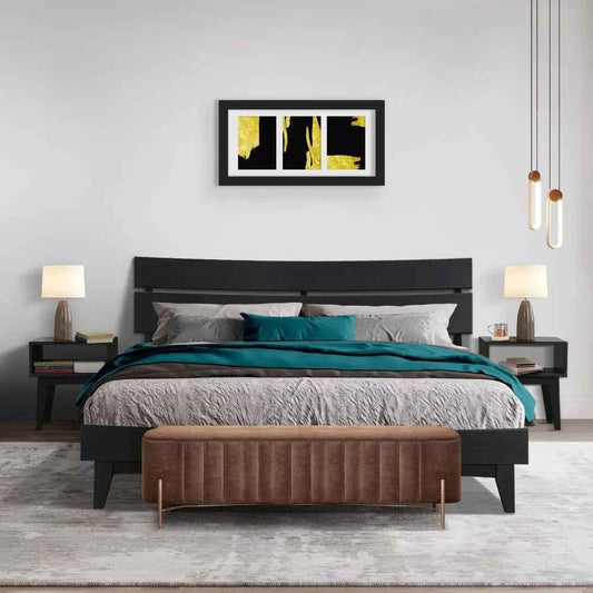 Acacia Aurora Bed Frame & Nightstand Set for Stylish Bedrooms
