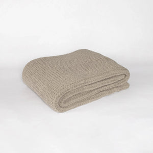 Greige Waffle Extended Throw
