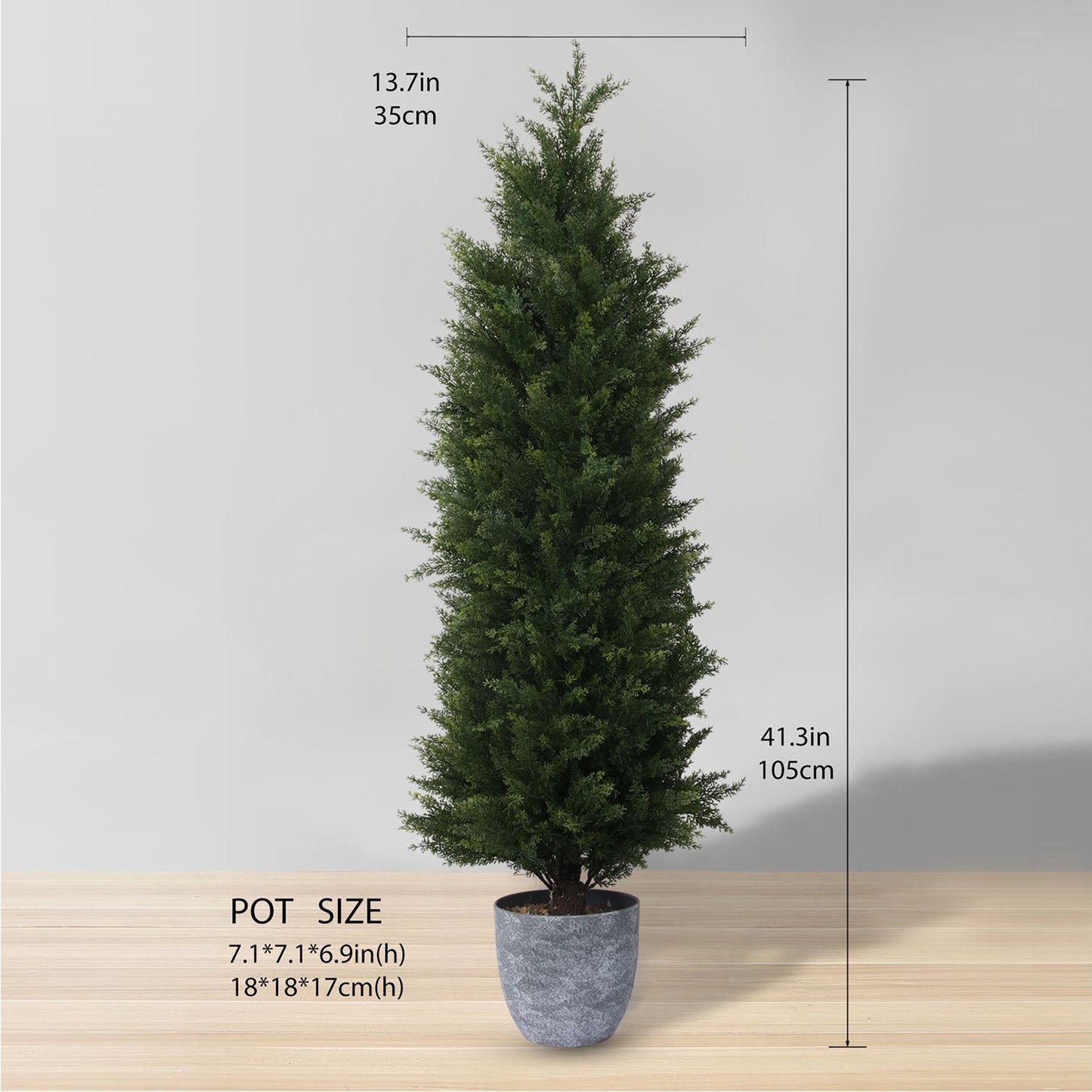 Hampton Faux Potted Cedar Topiary Plant (Multiple Sizes)