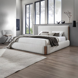 Reggie Upholstered Platform Bed - Cream