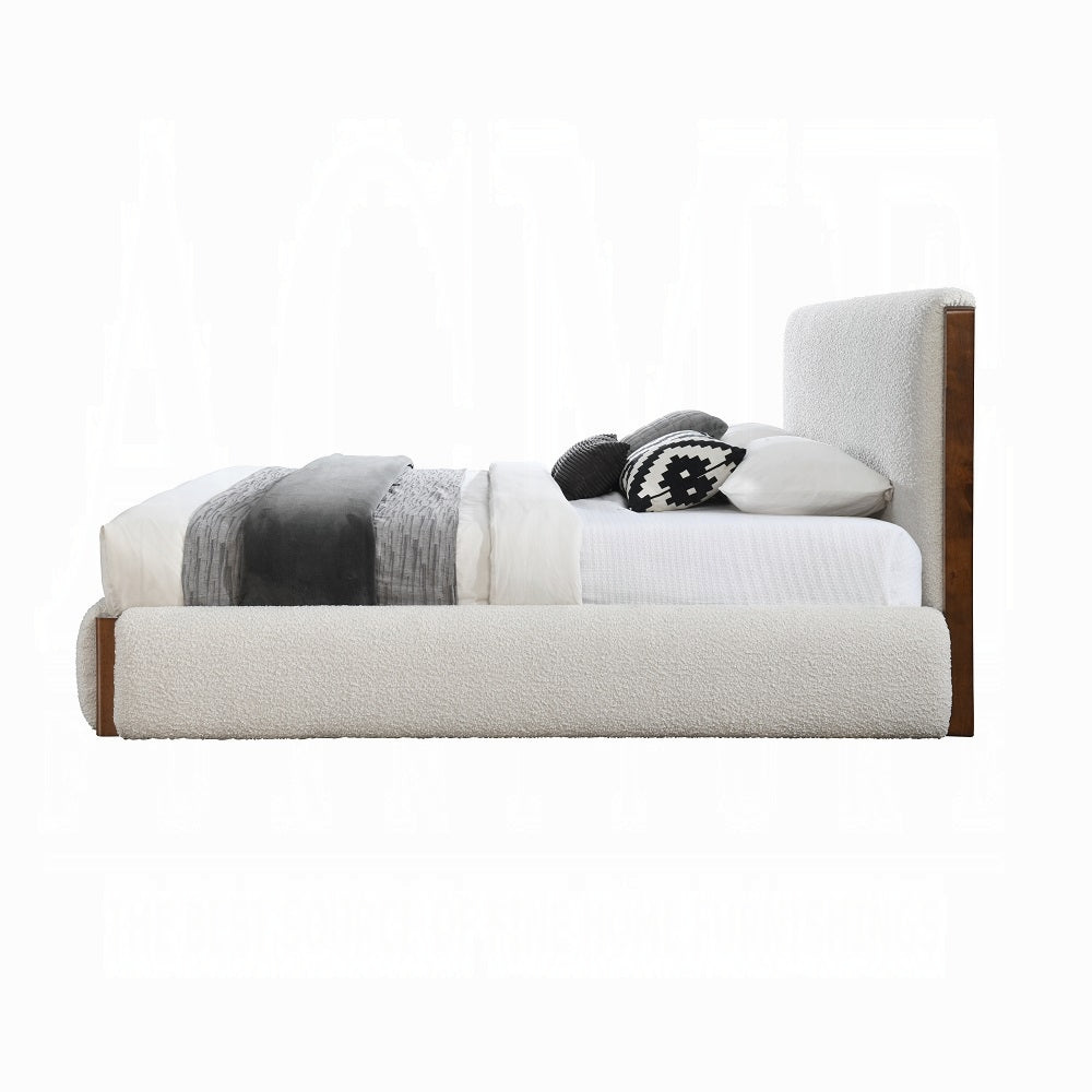 Reggie Upholstered Platform Bed - Cream