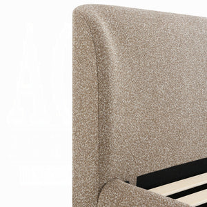Tapi Upholstered Platform Bed - Beige