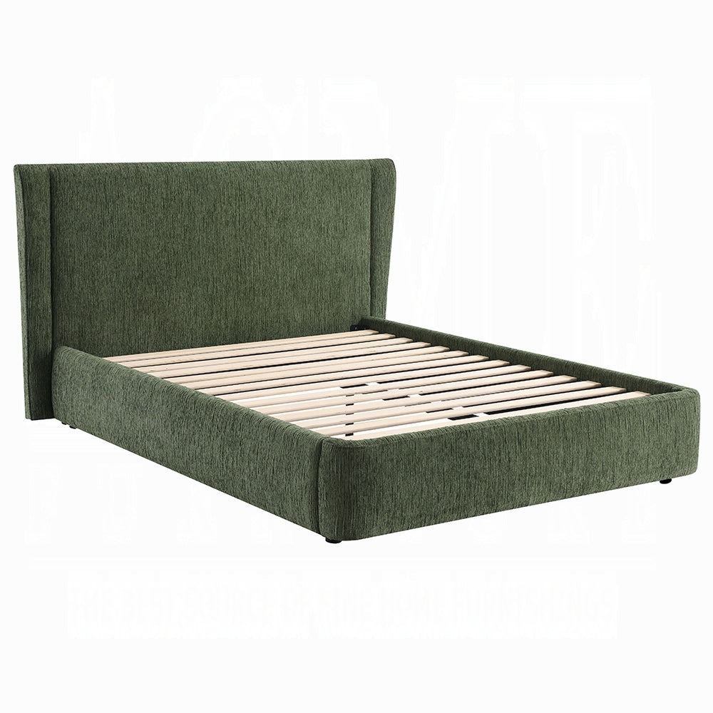 Purus Upholstered Platform Bed - Moss Green